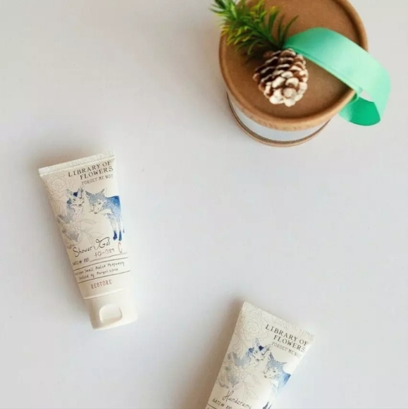 Library of Flowers FORGET ME NOT Shower Gel 2oz Handcream 2oz Gift lot of 2 - Picture 3 of 3